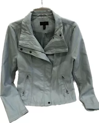 Buy Light Blue Faux Soft Leather Jacket Medium Women’s Cut • 26.45£