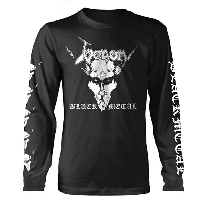 Buy Venom 'Black Metal - White Print' Black Long Sleeve T Shirt - NEW • 24.99£