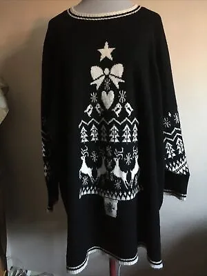 Buy Next Long Black Christmas Jumper Size 2XL • 10£