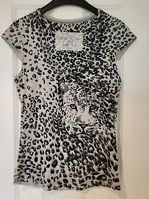 Buy Bnwot Karen Millen Grey/black Leopard Print Fitted Tshirt Rrp £59 • 19.95£