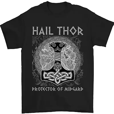 Buy Hail Thor Protector Of Midgard Viking Odin Mens T-Shirt 100% Cotton • 8.49£
