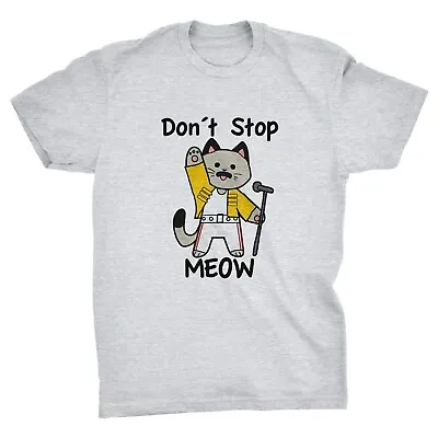 Buy Don't Stop Meow Freddie Purrcury Funny Mercury Inspired Cat T-Shirt Feline Pun • 14.99£