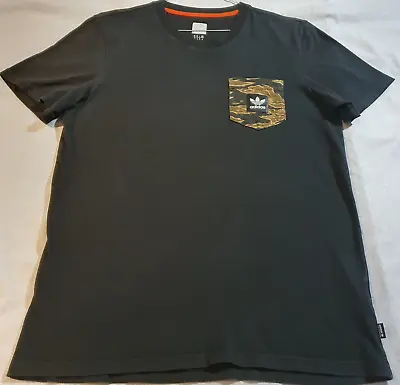 Buy Adidas Mens Black T-shirt With Camo Pocket Size M, Excellent Condition • 9.99£