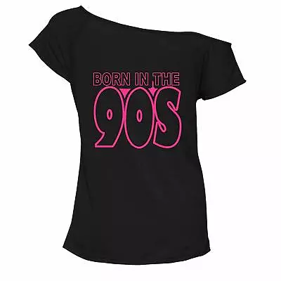 Buy Womens 80s Music Printed T Shirt Off Shoulder Retro Sexy Fancy Dress Top • 6.95£