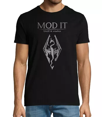 Buy Skyrim Mod It Until It Crashes Mens T-shirt • 19.99£