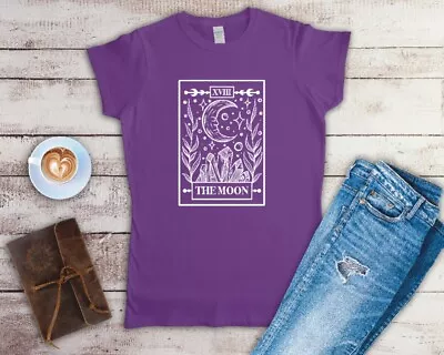 Buy Moon Tarot Card Gothic/Celestial Ladies Fitted T Shirt Sizes Small-2XL • 11.24£