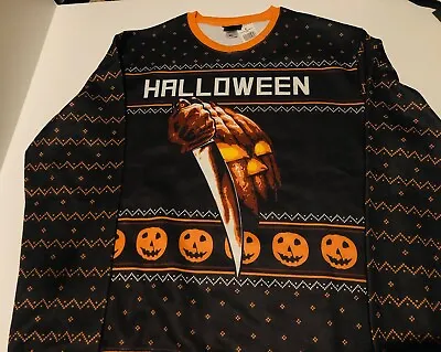 Buy NWT John Carpenter’s Halloween Horror Christmas Sweater Shirt XL Michael Myers • 94.71£