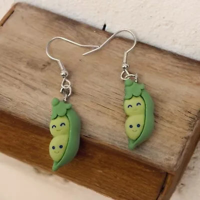 Buy Beeloved Peas In A Pod Earrings Cute Novelty Quirky Kwaii Jewellery Silver Hooks • 3.99£