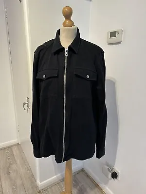 Buy River Island Mens Black 100% Cotton Full Zipped Denim Casual Party Shirt Jacket  • 11.99£