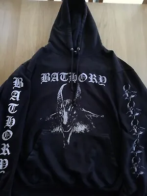 Buy Bathory Goat Black Metal Logo Pullover Hoodie Medium (Used/worn)  • 19.99£