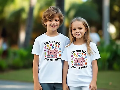 Buy Kids Boys Girls Number World Book Day T-Shirt  Maths Day, I'm Just Here For Math • 5.99£