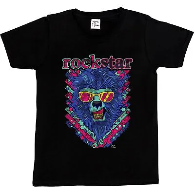 Buy 1Tee Kids Boys Rockstar Lion Head Colourful Abstract T-Shirt • 5.99£
