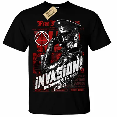 Buy Baroness T-Shirt Invasion Goth Gothic Gas Mask Dominatrix Mens • 12.95£
