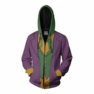 Buy Batman Joker Cosplay Costume 3D Print Hoodie Sweatshirt Jumper Zipper Jacket • 31.55£