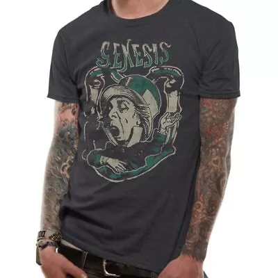 Buy Officially Licensed Genesis Mad Hatter Mens Charcoal Grey T Shirt Genesis Tee • 14.50£