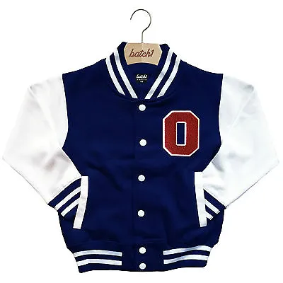 Buy Kids Varsity Baseball Jacket Personalised With Genuine Us College Letter O • 29.95£
