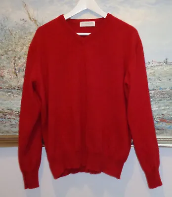 Buy The Cashmere Centre Pure Cashmerere V-neck Jumper Holly Berry Red M RRP£155 Xmas • 55£