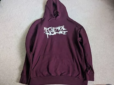 Buy My Chemical Romance Size Extra Large Burgundy Maroon Stretch Jersey Hoodie • 29.99£