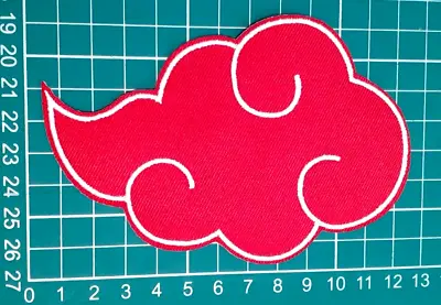 Buy Naruto Iron-On Patch Akatsuki Clouds 12cm X 9cm Embroidered Patch Cosplay NEW • 6£