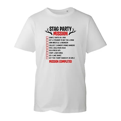 Buy Stag Party Mission T-Shirt, Night Party Wedding Groom Dares Games Unisex Top • 8.99£