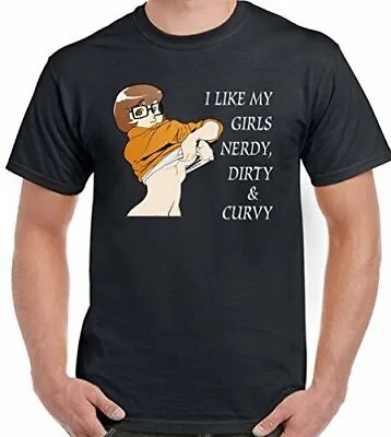 Buy Scooby Doo T-Shirt Velma, Dirty, Curvy, Nerdy Mens Funny Inspired Biker Tattoo • 12.94£