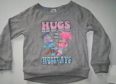 Buy Trolls Girls Long Sleeve Tshirt Holiday By DreamWorks Gray Reversible Sz 4 Nwot • 4.02£