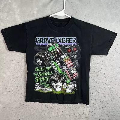 Buy 2010 Grave Digger Monster Truck Racing T Shirt Youth Small Black • 12£
