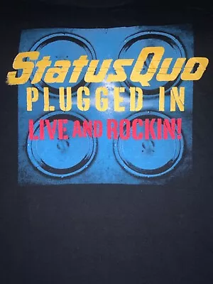Buy Status Quo Plugged In New Black T-shirt Size Medium • 16.98£