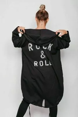 Buy Women's Ladies Rock & Roll Oversize Sequin Hoodie Camo Green Hooded Cardigan • 16.99£
