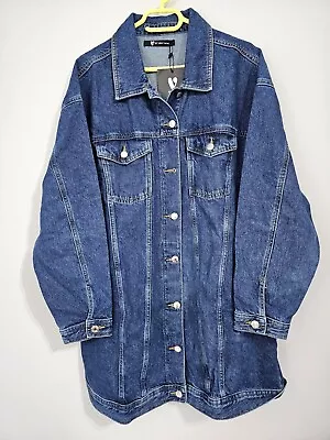 Buy V By Very Longline Denim Blue Jacket Size 18 • 12.99£
