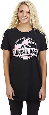Buy Jurassic Park Women's Logo Regular Fit Crew Neck Short Sleeve T - Shirt, Black • 16.52£