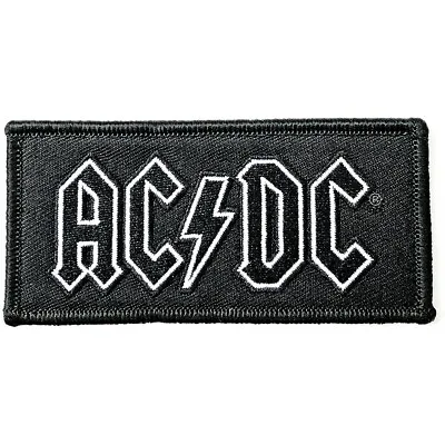 Buy AC/DC Iron-On Woven Patch : ACDC LOGO : Black White Official Licenced Merch Gift • 4.30£