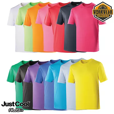 Buy Mens Cool T Shirt Breathable Dry Running Performance Sports Wicking Gym Top AWD • 8.95£