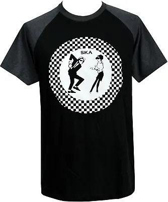 Buy Mens Ska Raglan T-Shirt Two Tone Rocksteady Oi Mod Reggae R & B Checker • 21.95£