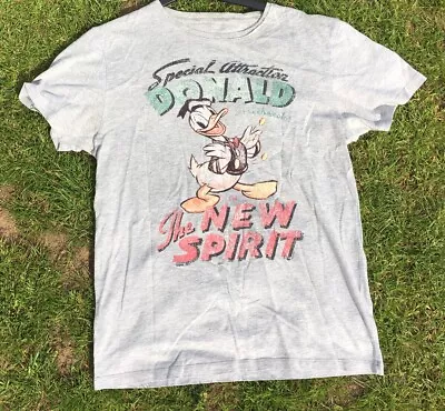 Buy Disney Donald Duck T-Shirt The New Spirit Vintage Grey Size Medium • 9.99£