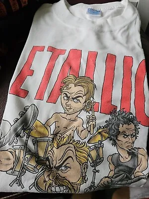 Buy Metallica Caricature T Shirt 1996 Excellent Condition XL '96  Tour Dates On Back • 80£