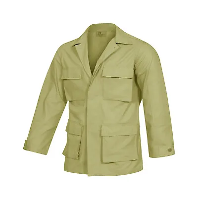 Buy Army Jacket Original US BDU Combat Lightweight Coat Ripstop Cotton Uniform Beige • 39.99£