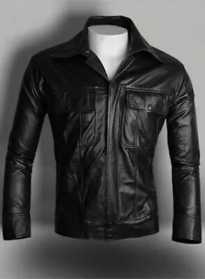 Buy Rock N Roll Elvis Presley Black Real Leather Jacket For Men • 89.99£