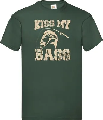 Buy Fishing Kiss My Bass Humour Novelty T Shirt Various Colours And Sizes • 8.99£