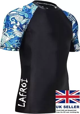 Buy Men's Short Sleeve T-shirt UPF 50+ Rash Guard Baselayer Gym Cycling Sport Top  M • 9.95£