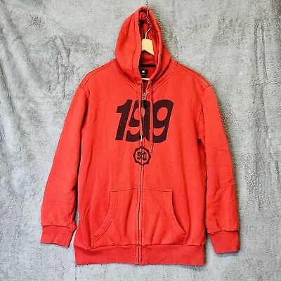 Buy DC 199 Hoodie Faded Red Medium Full Zip Jumper Casual Activewear Cotton Blend • 13.95£