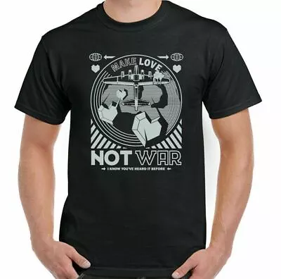 Buy Peace Activists T-Shirt Make Love Not War Mens Hippy Freedom Corps Anti Logo Top • 10.94£