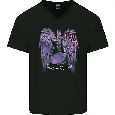 Buy Guitar Heaven Wings Guitarist Electric Bass Mens V-Neck Cotton T-Shirt • 9.99£