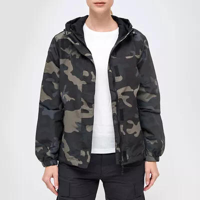 Buy Brandit Ladies Summer Windbreaker Frontzip Hiking Streetwear Jacket Dark Camo • 49.95£