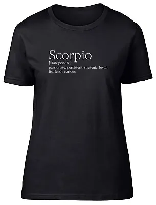 Buy Zodiac Definition Scorpio Fitted Womens Ladies T Shirt Gift • 8.99£