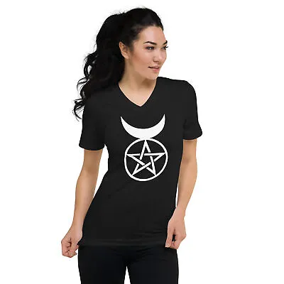 Buy The Horned God Wicca Neopaganism Symbol Short Sleeve V-Neck T-Shirt • 26.71£