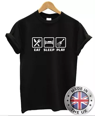 Buy Men's Guitar T-Shirt | S To Plus Size | Eat Sleep Play Guitar - Guitarist Band • 10.95£