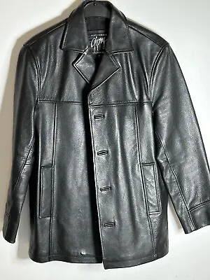 Buy Vintage Men's Short Coat Jacket Leather Coat Gipsy By Mauritius Black Size M • 44.06£