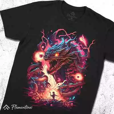 Buy Dragon In Flames T-Shirt Horror Art Japanese Chinese Hydra Serpent In Fire E191 • 11.99£