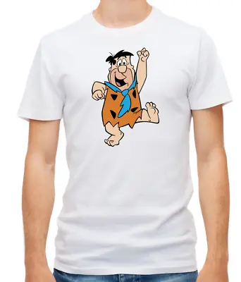Buy The Flintstones Characters White / Black Short Sleeve Men T Shirt L002 • 9.51£